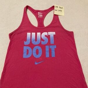 Like new! Pink Tank Top with Blue Logo